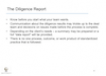 The Diligence Report