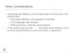 Other Considerations