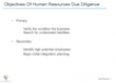 Objectives Of Human Resources Due Diligence