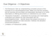 Due Diligence – 3 Objectives