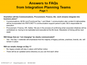 Answers to FAQs from Integration Planning Teams