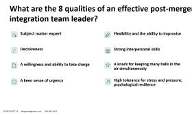 8 Qualities of an Effective Post-Merger Integration Leader