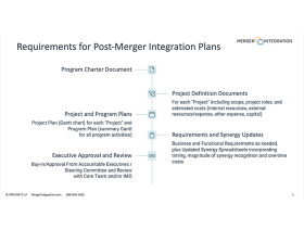 Requirements for Post-Merger Integration Plans