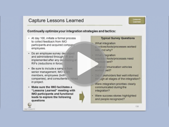 Who Should You Interview and What Should You Ask to Capture Lessons Learned? 